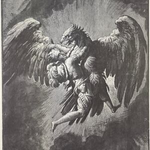 dell'Abbate, Rape of Ganymede, Drawing, Print, Bookplate, Art, ~ 240623-WH 595